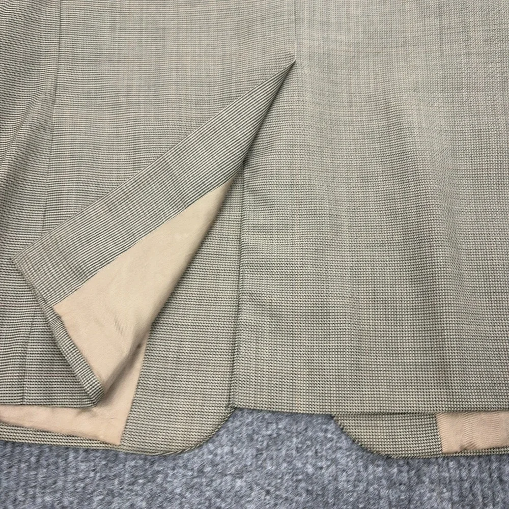 Vintage Chaps Ralph Lauren Blazer Mens Tan Wool‎ Houndstooth Two Button Classic